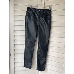Black faux leather pants